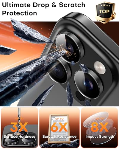 Image of TOCOL Camera Lens Protector for iPhone 13 Pro Max /iPhone 13 Pro Tempered Glass HD Individual Scratch Resistant Camera Cover Accessories Case Friendly 2 Pack(Black)
