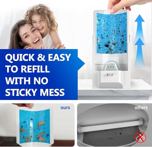 Image of OSVDO Blue UV Light Flying Insect Trap, Plug-in Bug Catcher with 4 Sticky Refills for 100+ Days, Fly Catcher for Flies, Fruit Flies, Gnats, Moths, Silent for Home