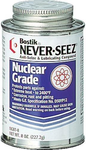 Never-Seez NGBT-8 Silver Gray Nuclear Grade Nickel Special Anti-Seize Compound, 8 fl. oz. Brush Top Can