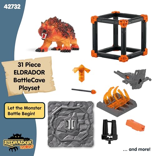 Image of Schleich Eldrador Creatures - 31PC Battle Cave with Lava Bear Playset - Interactive Cave with Pretend Weapon, Trap and Monster Figurine for Boys and Girls - Fantasy Toys for Kids Ages 7+ | 42732