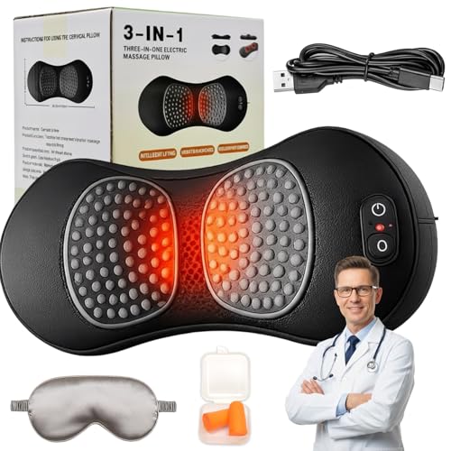 Massage lombaire thérapie du dos 3 en 1, Masseur Dos Lombaire Avec Chauffage Et Vibrations, soutien dorsal ergonomique, alignement de la colonne vertébrale,...