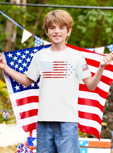 Image of BesserBay Unisex Kids July 4th Amarican Flag Top Patriotic Funny T-Shirt 6-14 Years