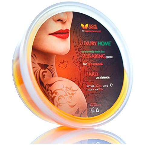 Sugaring Paste Hair Removal Hard Sugar Wax Kit - Luxury Home & Brazilian Bikini Sugar Paste for Body, Organic Depilation Made in USA, 12 oz - For Women and Men Cover