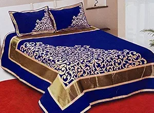 YAZLYN COLLECTION Cotton 140 TC Bedding Set (Blue_King)