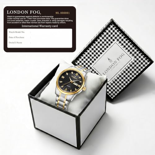 Image of London Fog Carnaby Collection Analog Watch for Men with Round Dial, Day & Date Display, Quartz Movement, Stainless Steel Strap & Water Resistant
