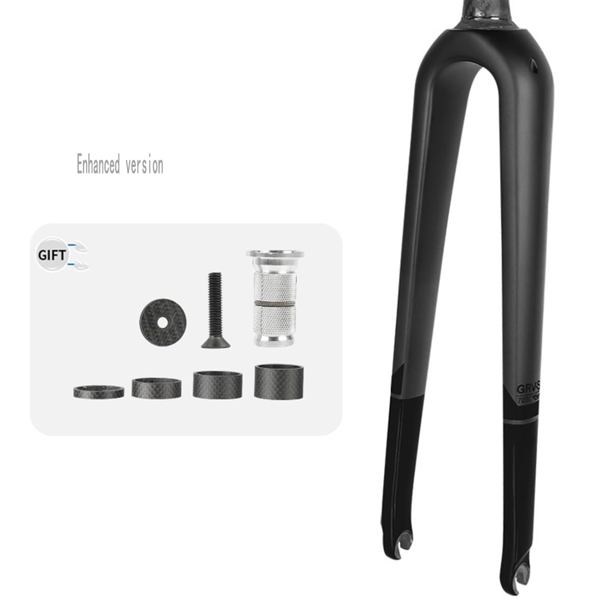 Forcella Rigida Full Carbon BXT Per Bici Da Strada – V-brake 700C, 360g, Stelo Conico 1-1/8 A 1-1/2