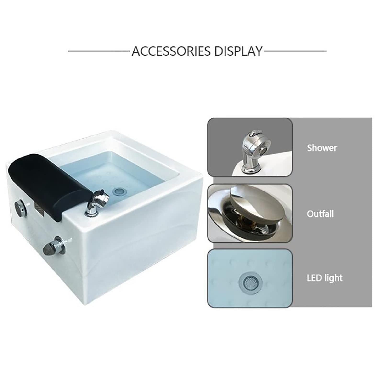 Acrilico massaggio pediluvio pedicure Foot Spa – Caldo e freddo, regolabile, lampada colorata, con pedicure poggiapiedi – Massimo relax e ringiovanimento per piedi stanchi