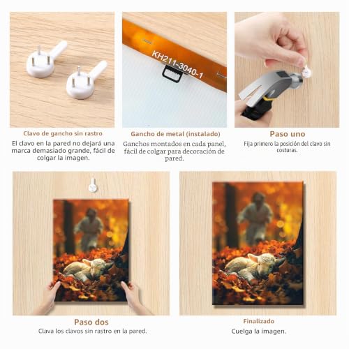 Miniatura 8 de Artscope Religioso Lienzos Decorativos - Jesús Y El Cordero En Otoño Patrón Estilo Pintura Cuadro Pared Lienzo Para Salon Décor Dormitorio Oficina Pasillo Cocina Baño Regalo 30x40cm