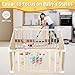 Baby Wooden Playpen for Toddler and Babies - 43 x 43 x 25 in Easy to Assemble Baby Playpen with 2 Handles & 30 Ocean Ball - Babies Safety Activity Centre Play Yard with Door for Indoor & Outdoor