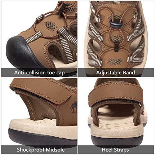 Image of CAMELSPORTS Men's Hiking Sandals Closed Toe Outdoor Beach Sandal Waterproof Sport Fisherman Sandals Water Shoes