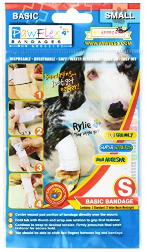 Pawflex Bandages Basic Bandages for Pets (2 Standard, 2 Wide) Small