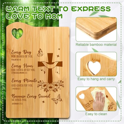 Set de 4 utensilios de cocina de bambú con mensaje cristiano miniatura 3