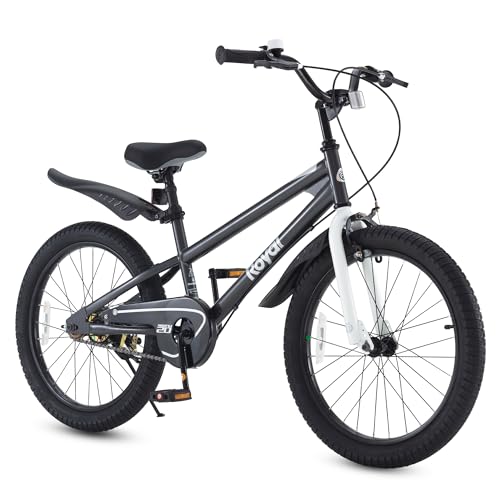 RoyalBaby Freestyle 20 Inch Kids Bike Bicycle with Kickstand, Water Bottle and Holder, and Reflectors for Boys and Girls Ages 8 and Up, Black