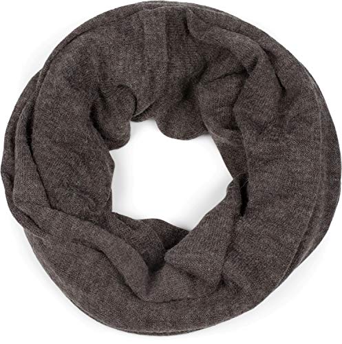 styleBREAKER weicher Feinstrick Loop Schal in edler Melange Optik, Schlauchschal, fein gestrickt, Unisex 01016135, Farbe:Dunkelgrau