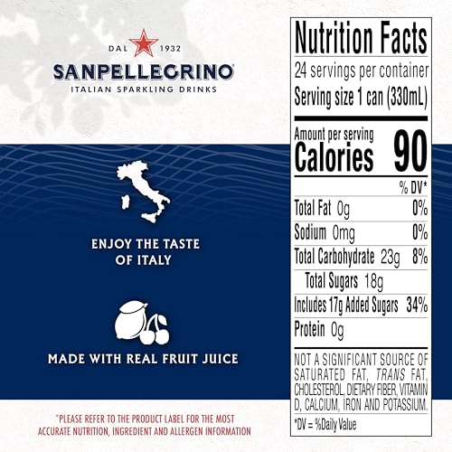 Image of Sanpellegrino Italian Sparkling Drink Ciliegia and Limone, Sparkling Cherry and Lemon Beverage, 24 Pack