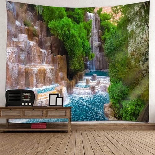 Tapisserie murale paysage forêt tenture déco 150x150cm pour habiller un mur