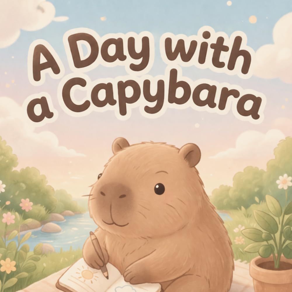 A Day with a Capybara: Cute and Relaxing Coloring Pages for Stress Relief