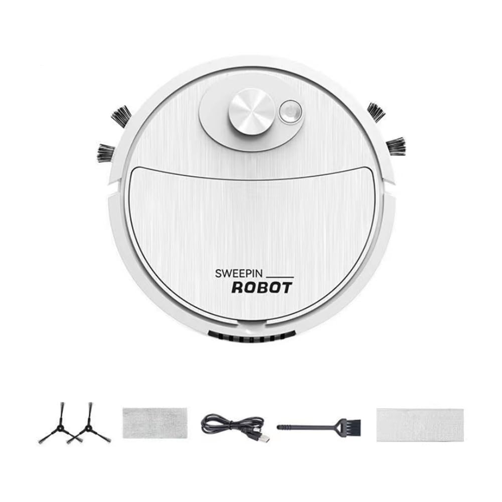 Uikdjgu White Mini Cleaning Sweeping Robot Automatic Vacuum Robot Ultra Thin Silent Cleaning Hard Floor Cleaning Machine Easy To Use,