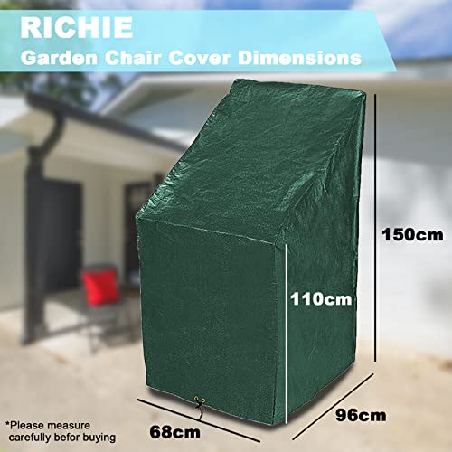 RICHIE Garden Stacking Chair Cover, Outdoor Garden Chair Covers Waterproof Reclining Chair Cover - Image 3