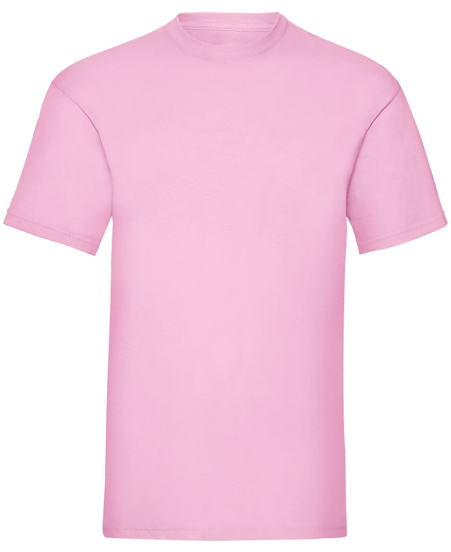 COOZO Men's Valueweight Short Sleeve Plain T-Shirt - Light Pink - L
