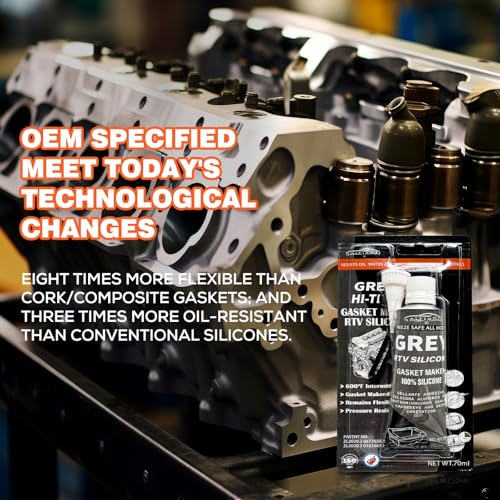 Image of 12Pack Silicone Gasket Maker - Grey Rigid High-Torque RTV Silicone Gasket Maker - Oil Resistance RTV Silicone Gasket Maker Manifold Header for Automotive Motorbike Machine Equipment Repairing