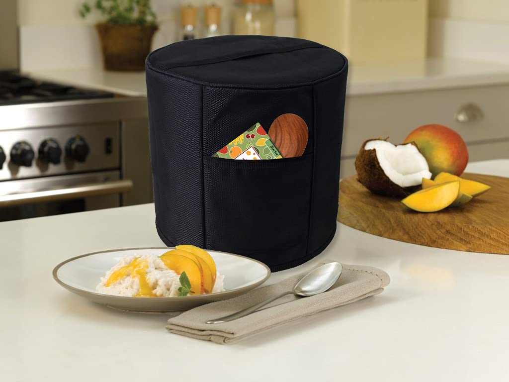 Nabaat Polyester Dust Proof Water Proof Washable Cover For Automatic Electric Rice Cooker Of Prestige / Bajaj / Panasonic / Philips / Geek, Kitchen Standard Size, Black (13"X12"). 6 51j0B38mcMS. SL1024