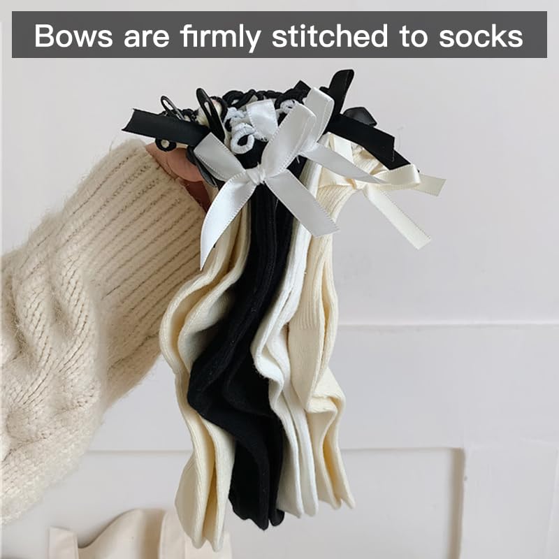 Ruffle Socks Women, Cute Ankle Bow Frilly Loafer Cotton Crew Socks for Women Girls3