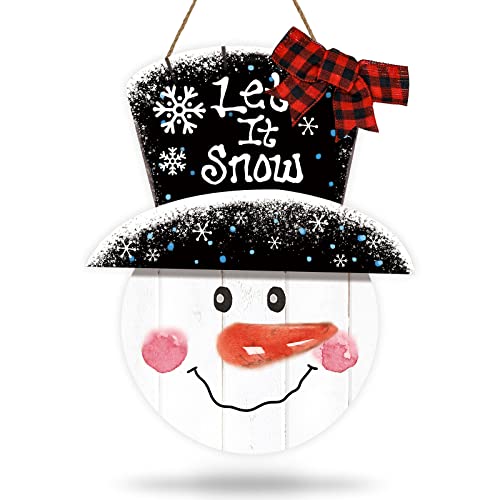 Whaline Large Christmas Snowman Wooden Hanging Sign...