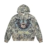 Chainsaw Man Camo Mens Hoodies Vintage Streetwear Zip Up Hoodie Saint Graphic Long Sleeve Jacket with Pockets Casual Letter Print Sweatshirt
