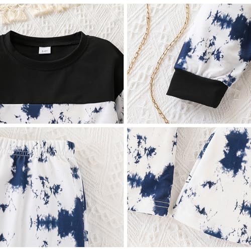Image of OLMRJKD Girls 2 Piece Outfits Long Sleeve Letter Printed Sweatshirt & Flared Pants Fall Clothing Set Size 7-14 Years