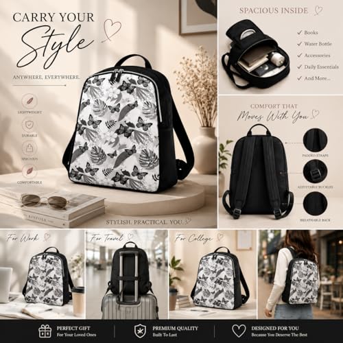 Image of Ethnic Style Waterproof Oxford Backpack for Women & Girls | Fashion Travel Canvas Look Nylon Bag | Large Capacity Printed Laptop Backpack for College