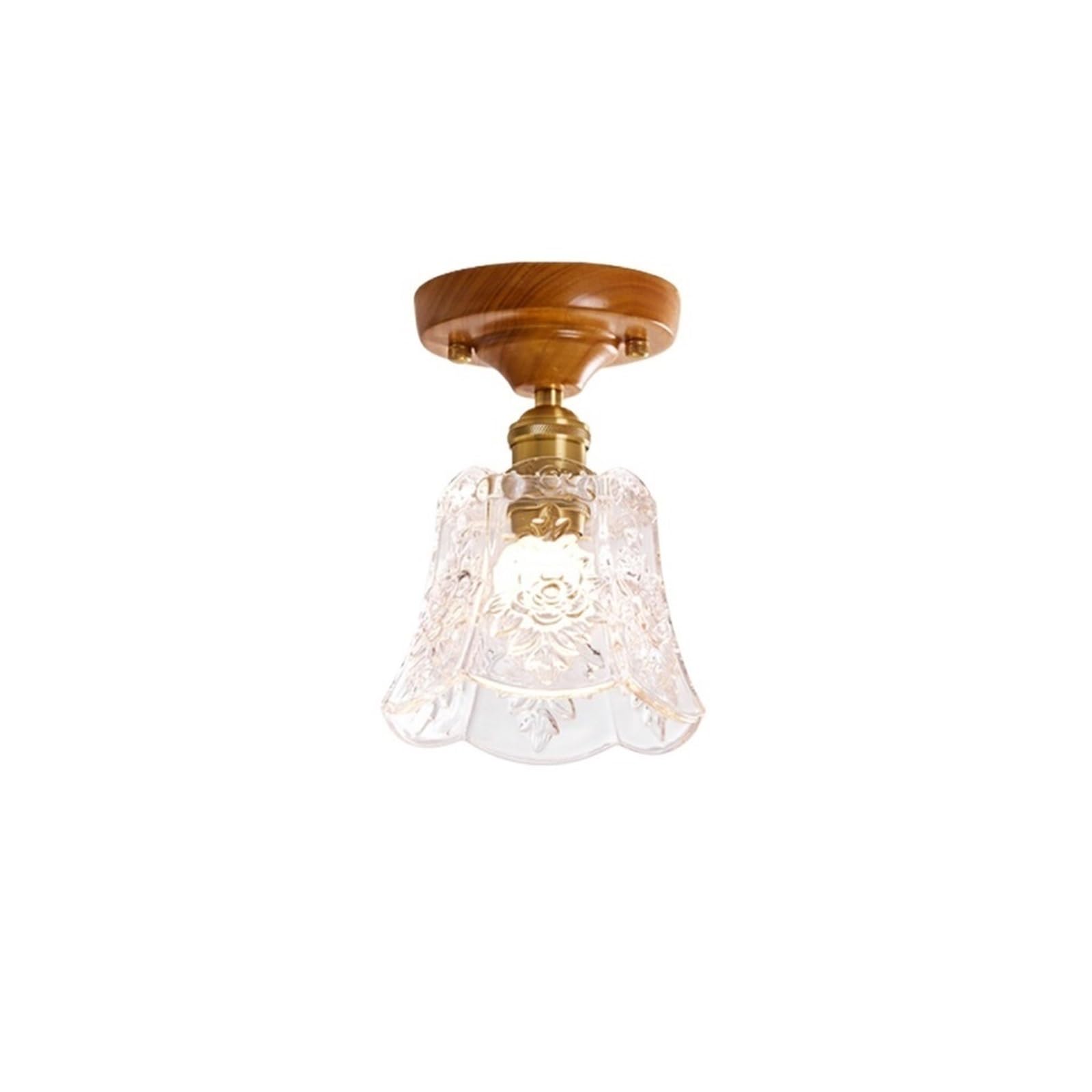 gC3sJ7wn6b Ceiling Lights for Bedroom Retro Wooden Corridor Aisle Ceiling Lamp Glass Flower Shape Entrance