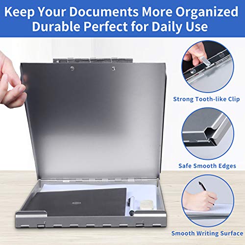 Aluminum-Clipboard-Metal-with-Storage-Form-Holder-Steel-Stainless-Binder-with-High-Capacity-Clip-Posse-Box-Heavy-Duty-Made-for-Nurses-Medical-Personnel-Jobsite-Professionals-Stationery-Items