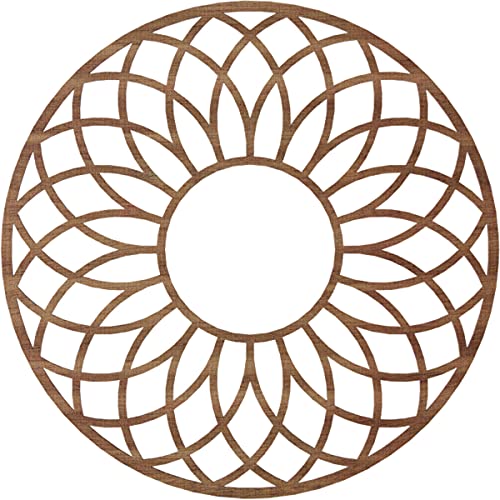 Image of Ekena Millwork 30 inchOD x 10 1 /4 inchID x 3 /8 inchT Cannes Wood Fretwork Pierced Ceiling Medallion, Walnut
