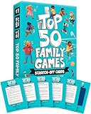Top 50 Games for Kids, Teens, & Adults - 50 in 1 Reusable Scratch Off Fun - Card Games for Families - Cool, Funny Family Game Night Gift - All Ages, 4+, 8-12, 12+