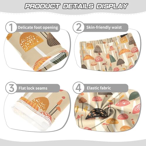 KLL Safari Mushroom Pattern Design Toddler Baby Girl Cotton Leggings Fashion High Waisted Pants Gym3