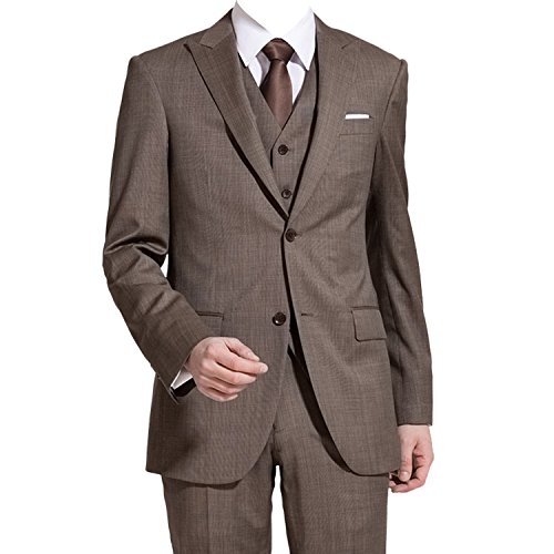 HBDesign Mens 3 Piece 2 Button Closure Collar Slim Fit Suits (Jacket Vest Pants)4