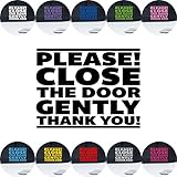 RIDESHARE Decal Vinyl Stickers Signs - (2 Pack) Please Close The Door Gently - Taxi Driver 20 Colors for Cars Trucks Doors Office Walls Windows and More. (Black)