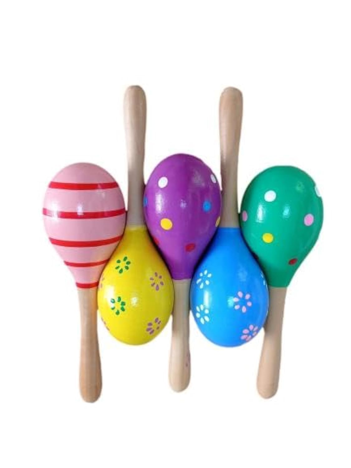 "" 5-Pieces Maracas Educational Musical Toys Percussion Instruments