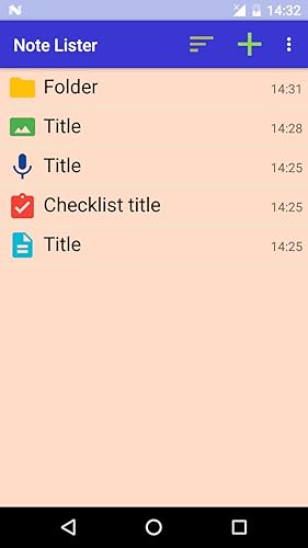 Notelister, Caderno