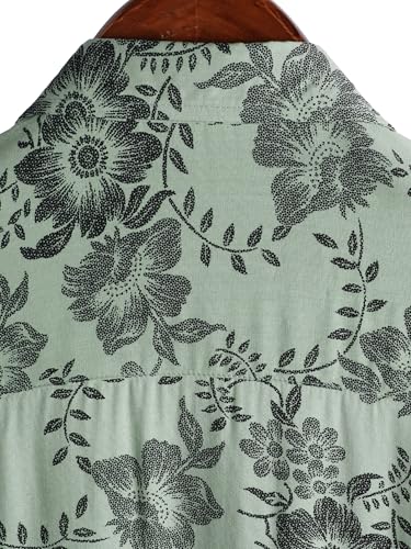 Image of JOTOOK Mens Hawaiian Shirt Short Sleeve Button Down Tropical Shirts Casual Floral Summer Beach Shirt
