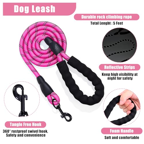 YXFDOYT No-Pull Dog Harness & Leash Set with Accessories (Pink, M) — view 4