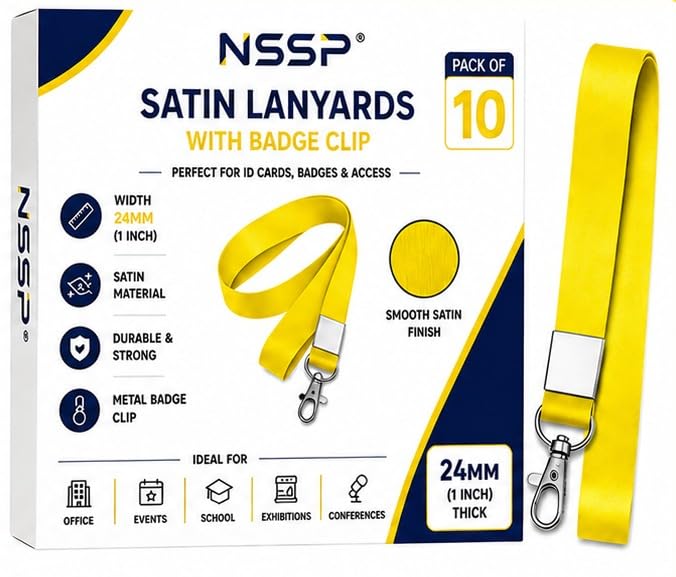 Image of 24mm or 1 inch thick Lanyards with Badge Clip