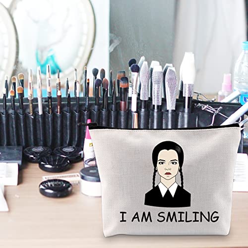 Pofull Tv Shows Inspired Gift Addams Fan Gift I Am Smiling Cosmetic Bag Morticia Fans Gift (I Am Smil Bag) #TOP6