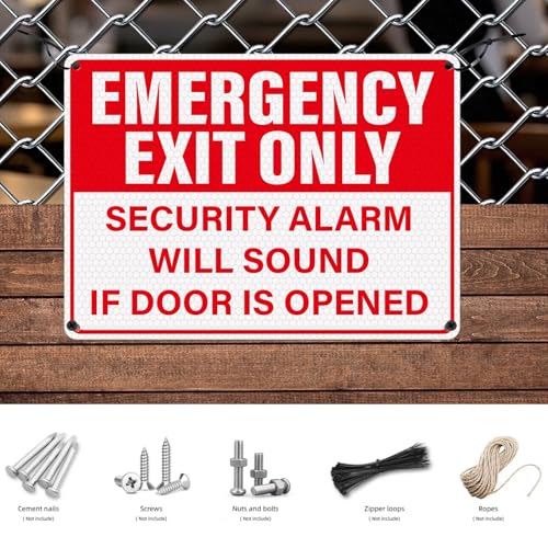 Panneau Emergency Exit Only de sécurité pour signalisation de porte de secours - 4