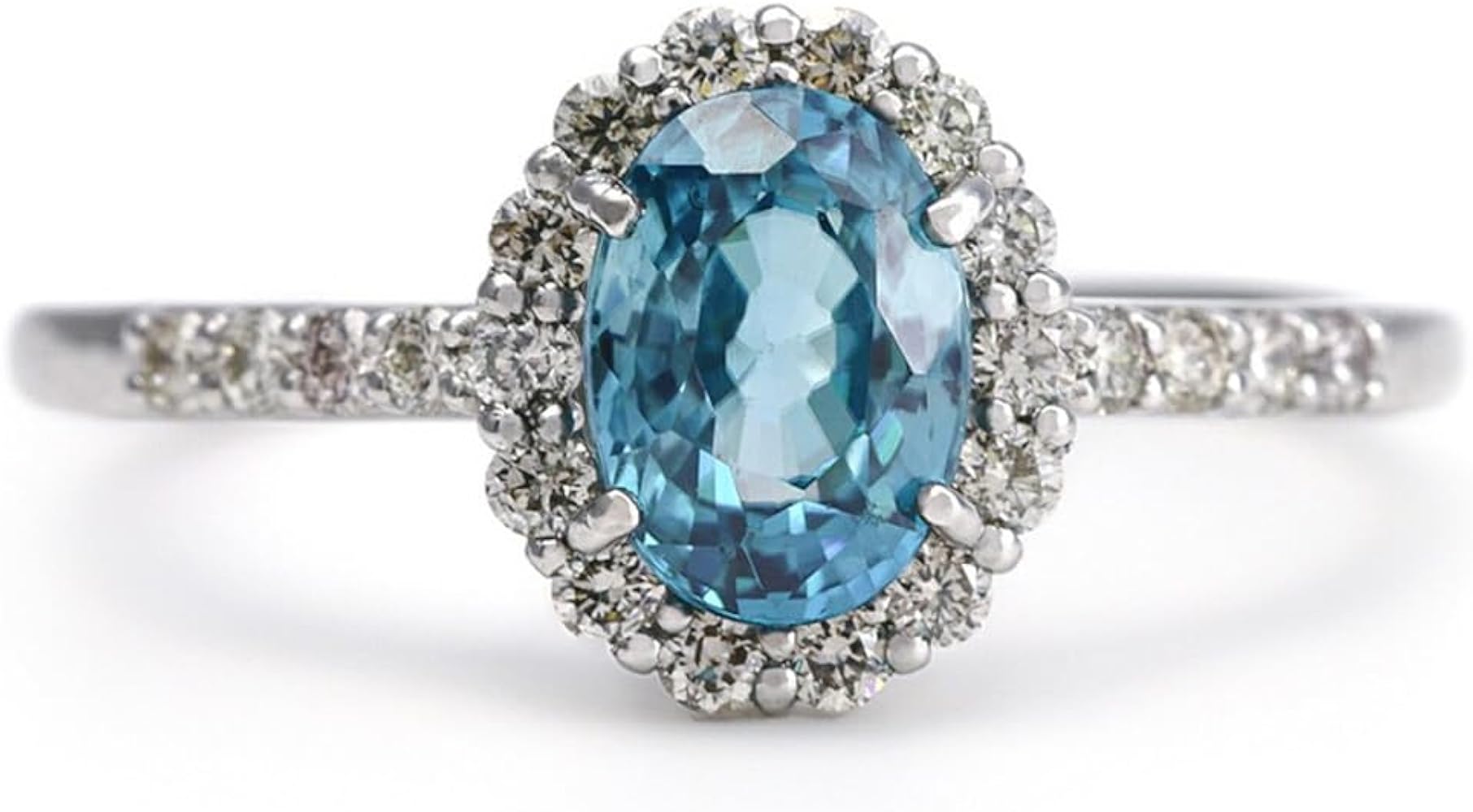 ブルージルコン リング ブルージルコン 6.6ct ダイヤモンド 0.6ct プラチナ リング(指輪