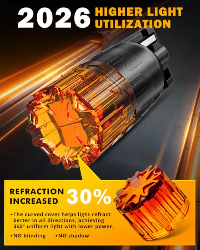 Image of Auxbeam 2026 B2 Series 194 LED Bulbs Amber 168 2825 T10 W5W Bulbs 10PCs
