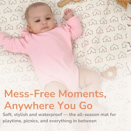 Image of TIDY SLEEP Waterproof Baby Messy Mat | Multipurpose Splash Mat for Under High Chair, Art & Craft, Feeding, Playtime | Anti-Slip, Easy Clean, Foldable | 95x95 cm | Galactic Love