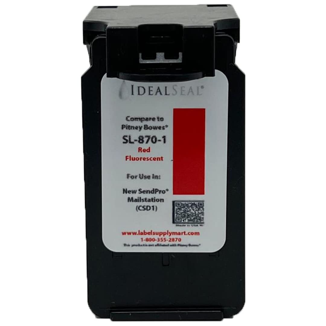 IDEALSEAL Replacement Postage Ink for SL-870-1 Red Ink Cartridge for New SendPro Mailstation (CSD1) (1 Pack)
