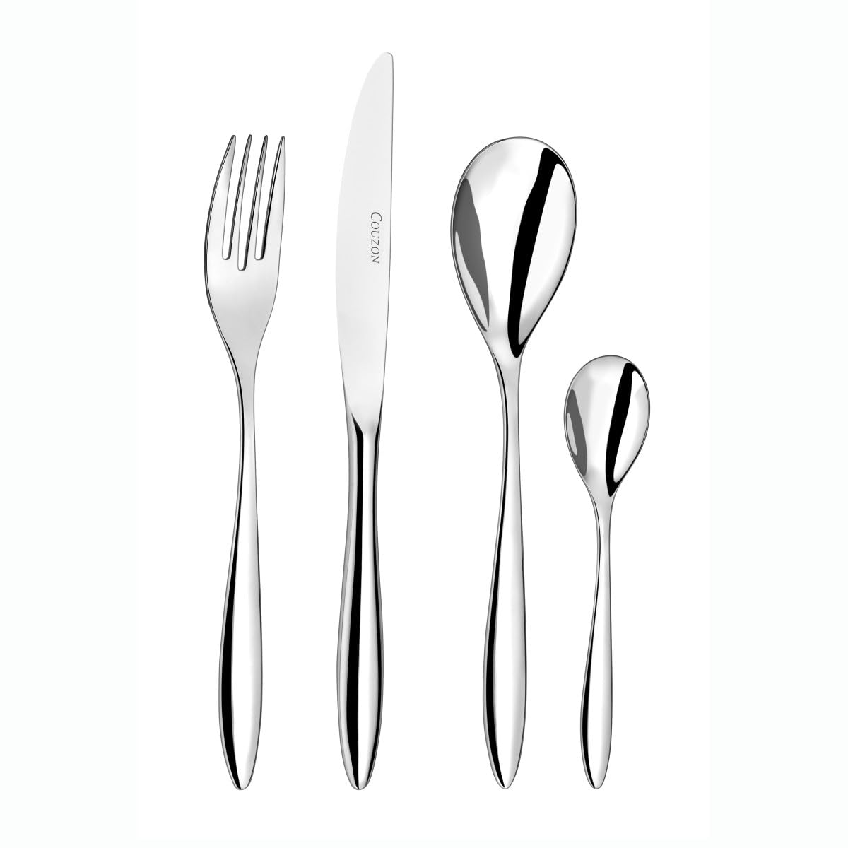 COUZON - Cuillère à café - Lot de 6 - Silhouette - Acier inoxydable 18/10, Finition Miroir, Epaisseur Forgée, Longueur 149 mm - Inox COUZON - Cuillère à café - Lot de 6 - Silhouette - Acier inoxydable 18/10, Finition Miroir, Epaisseur Forgée, Longueur 149 mm - Inox